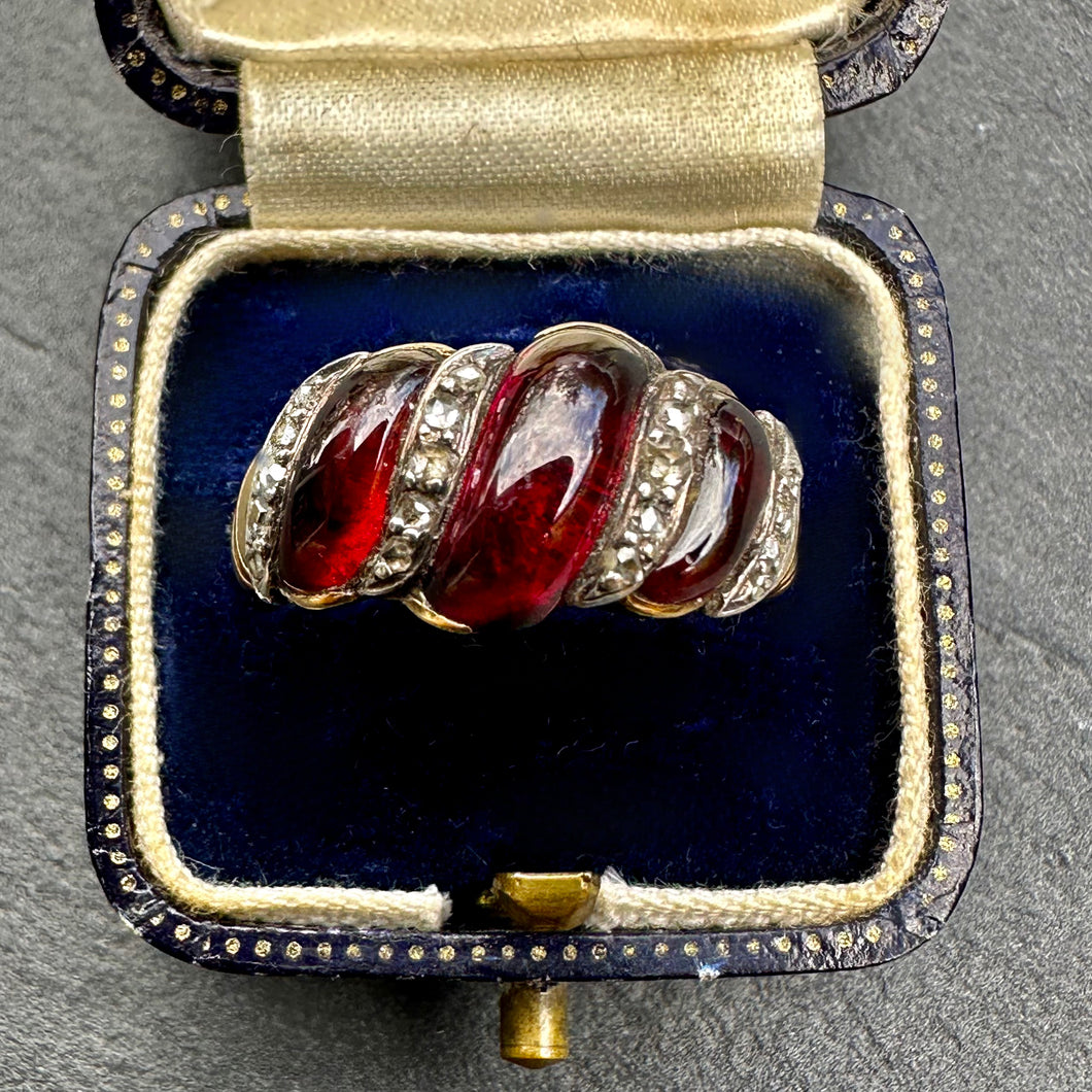 Garnet & Diamond Memorial Ring