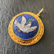 Load image into Gallery viewer, Micro Mosaic “Dove with Olive Branch” Brooch
