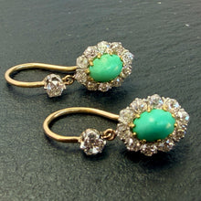 Load image into Gallery viewer, Turquoise And Diamond Earrings
