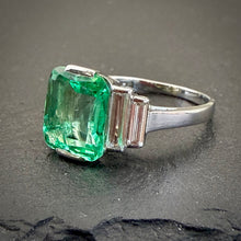 Load image into Gallery viewer, Art Deco Emerald &amp; Diamond Ring
