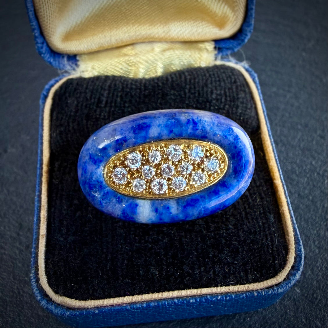 Lapis & Diamond Ring