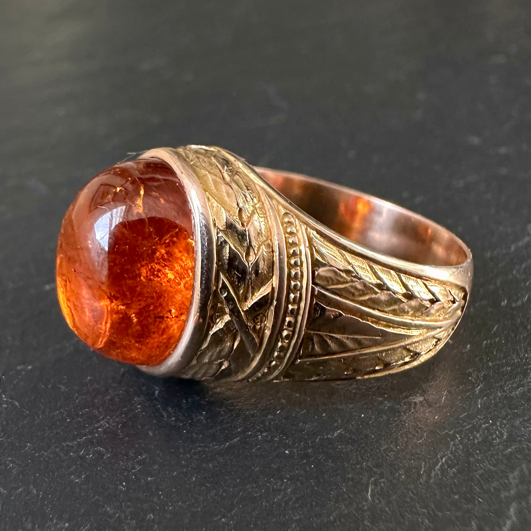 ROCKS Bespoke ~ Spessartite Garnet Signet Ring