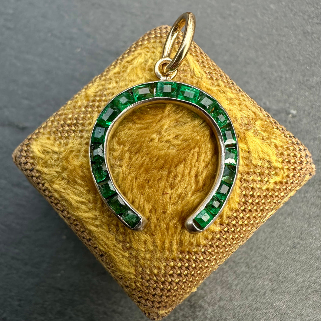 Emerald Horseshoe Pendant