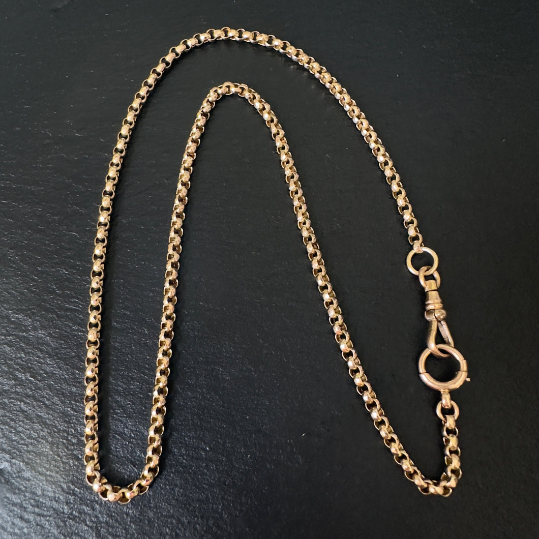 9k Gold Faceted Belcher Link Chain Necklace