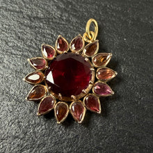 Load image into Gallery viewer, Garnet Flower Pendant
