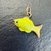 Load image into Gallery viewer, Small Yellow Enamel Fish Charm
