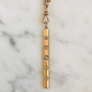 Gold Bar Pendant with Diamonds