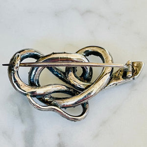 Rock Crystal Snake Brooch