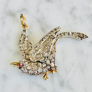 Reserved Diamond Bird Pendant