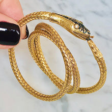 Load image into Gallery viewer, RESERVED Gold and Enamel Snake Necklace
