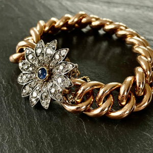 Bespoke Diamond & Sapphire Flower Bracelet