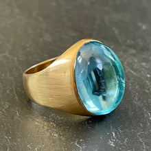 Load image into Gallery viewer, APOR Bespoke ~ Blue Topaz Signet Ring
