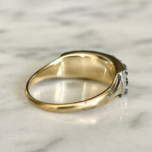 Georgian Diamond 3 Row Ring