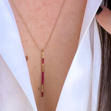 Load image into Gallery viewer, Ruby &amp; Diamond Bar Pendant
