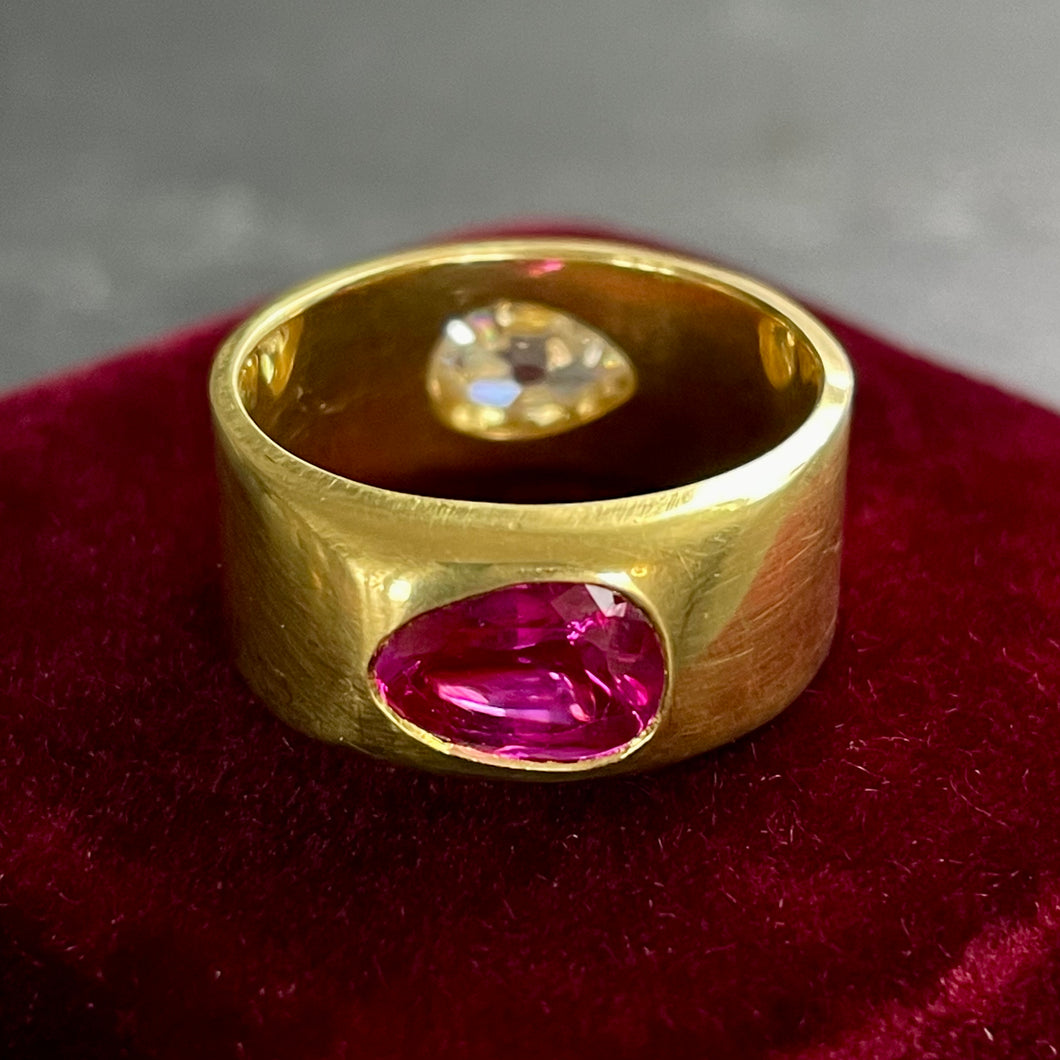 ROCKS Bespoke ~ Ruby & Diamond *Gemini* Ring