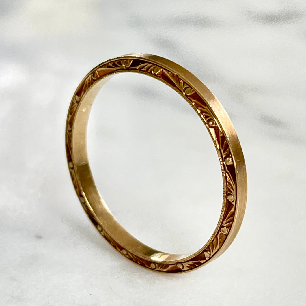 Engraved Gold Band