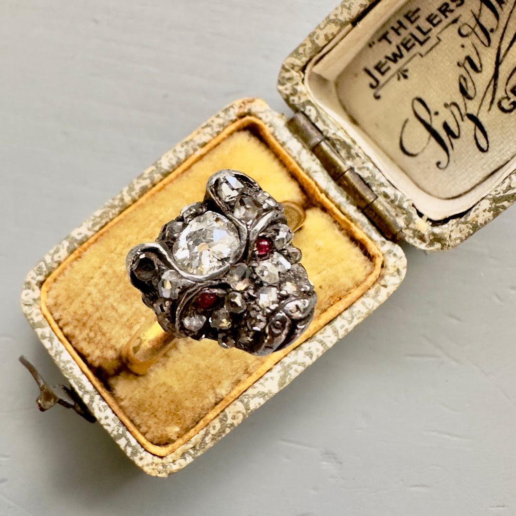 ROCKS Bespoke ~ Antique Gold and Diamond Bulldog Ring