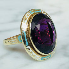 Load image into Gallery viewer, RESERVED Amethyst and Enamel Ring
