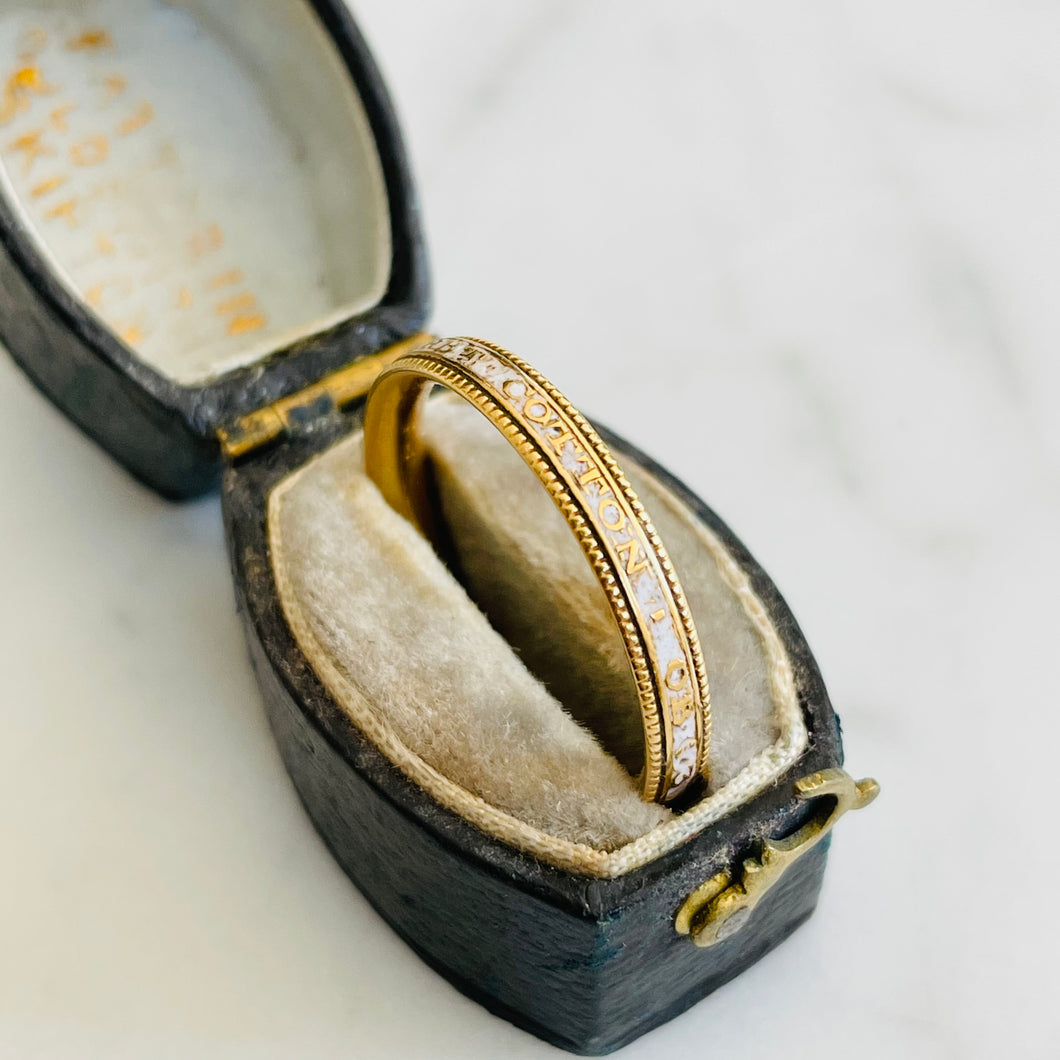 White Enamel Mourning Ring