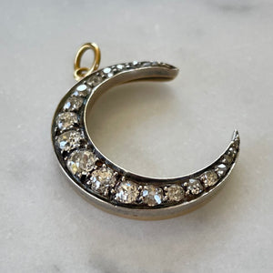 Reserved - Diamond Crescent Moon Pendant