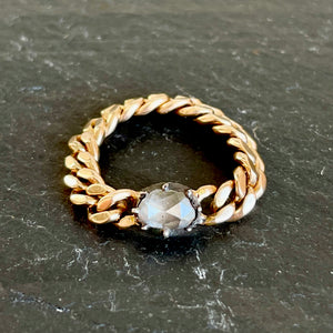 Rose Cut Diamond Chain Ring