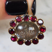 Load image into Gallery viewer, Garnet and Seed Pearl Memorial Pendant

