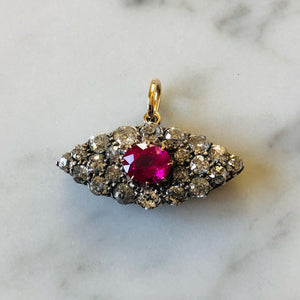 Bespoke Diamond and Pink Sapphire “Evil Eye” Pendant