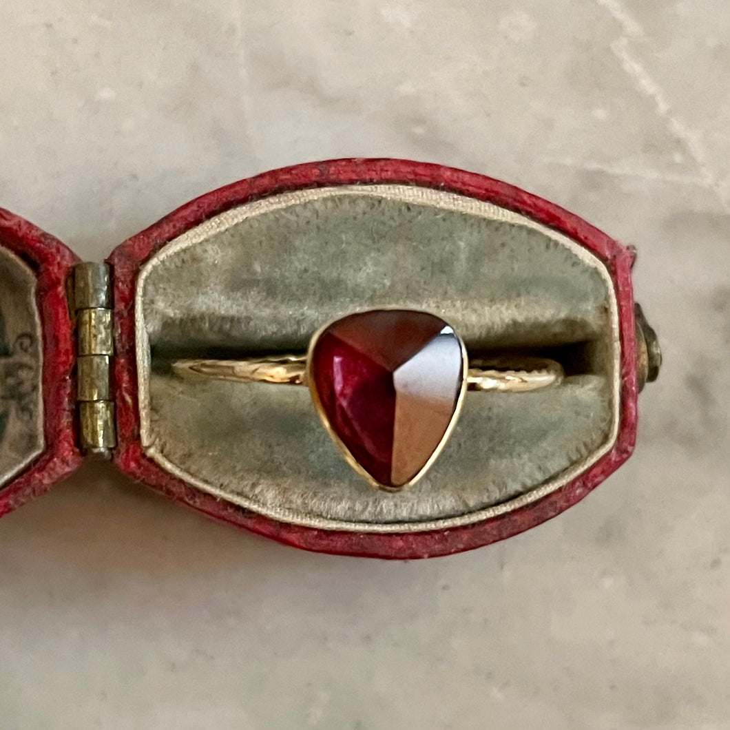 Garnet Heart Ring