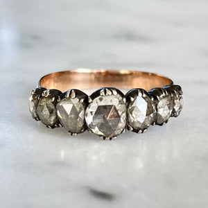 RESERVED Georgian 7 Stone Diamond Ring