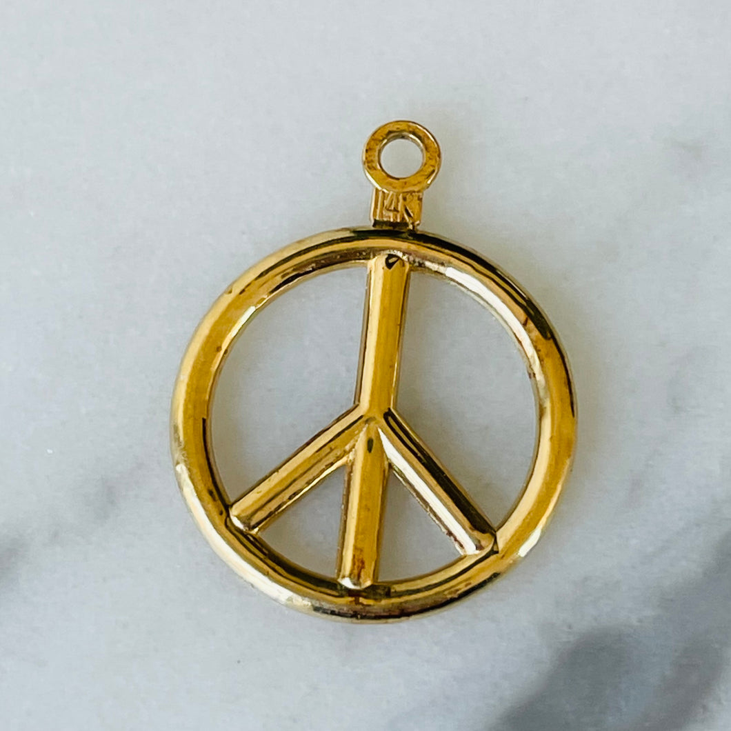 Gold Peace Sign Charm