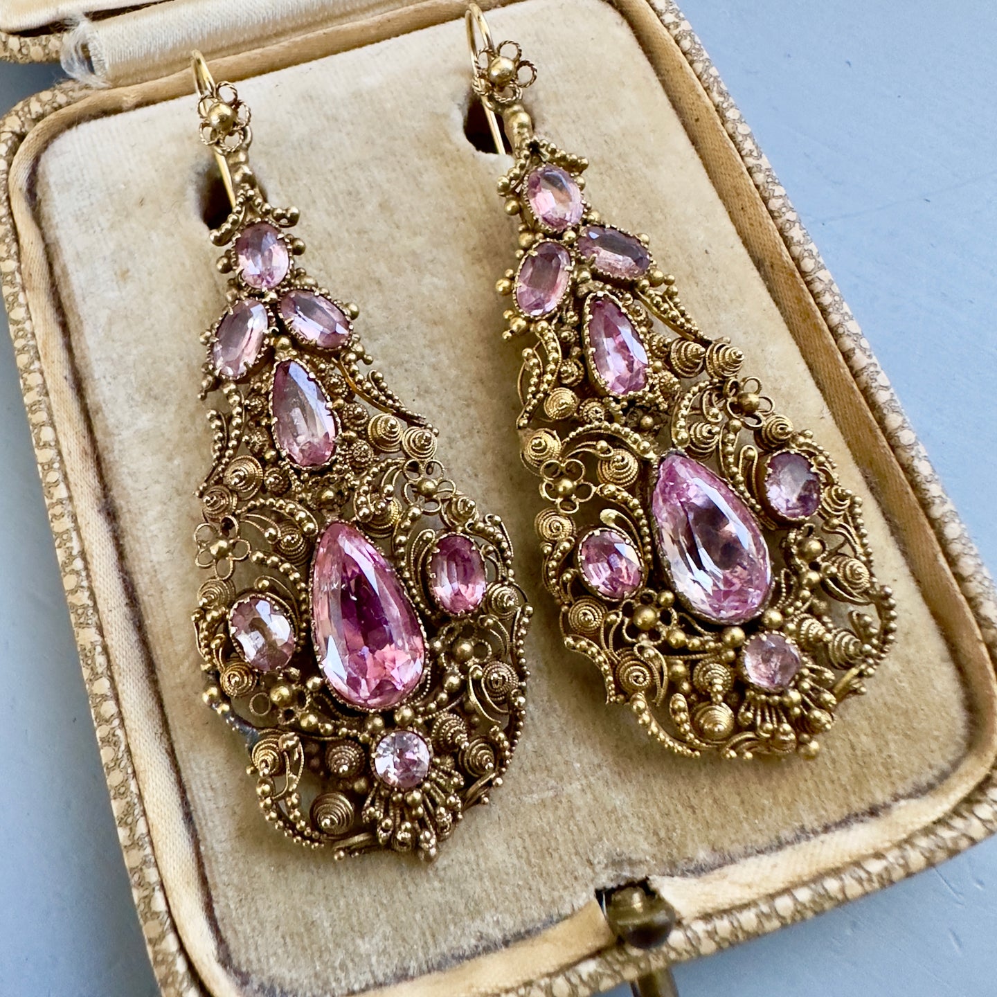 Reserved Pink Topaz Earrings