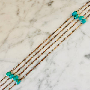 ON HOLD Long Turquoise Chain Necklace