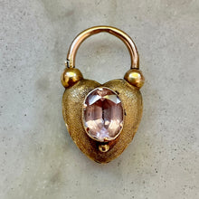 Load image into Gallery viewer, Pink Topaz Heart Padlock
