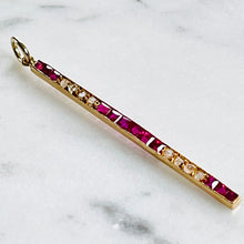 Load image into Gallery viewer, Ruby &amp; Diamond Bar Pendant
