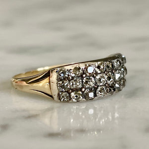 Georgian Diamond 3 Row Ring