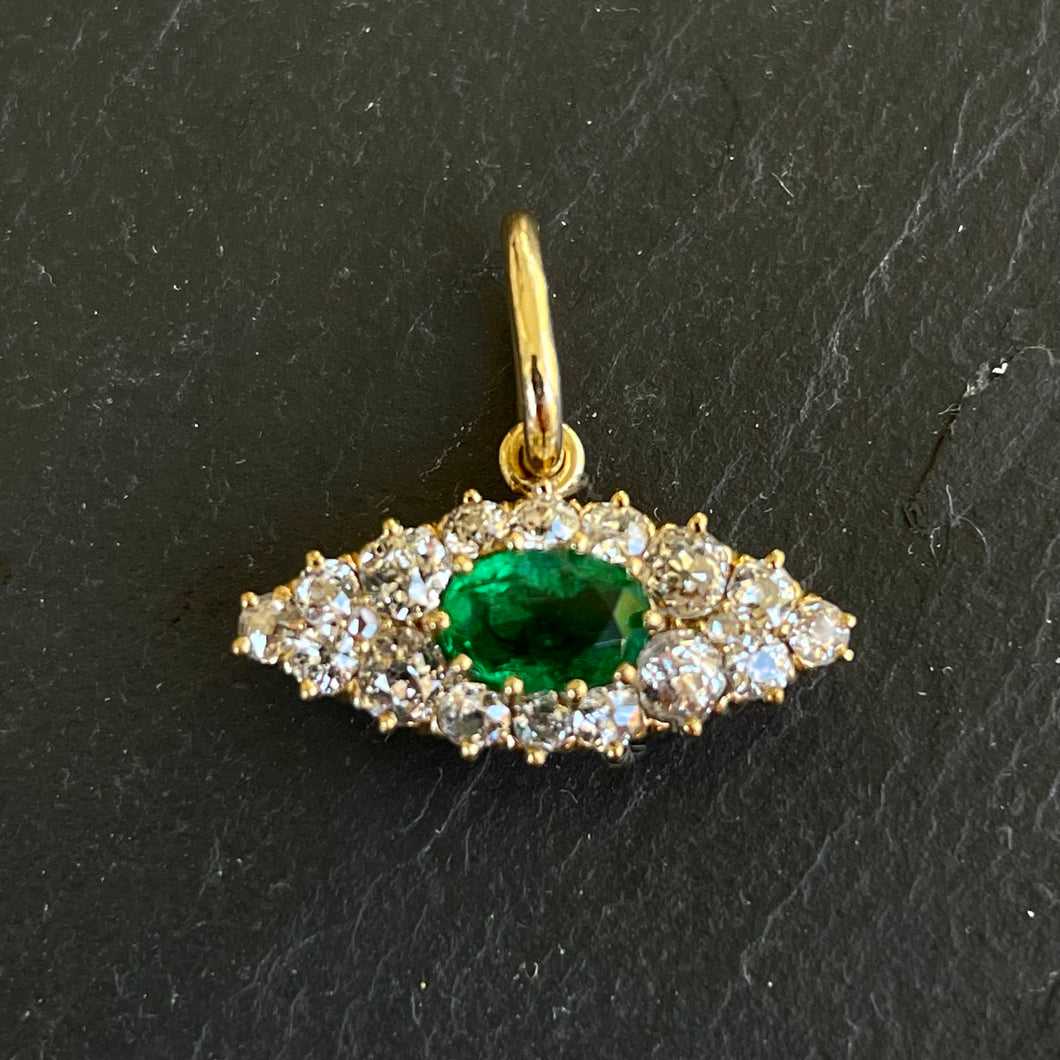 Bespoke Emerald & Diamond “Evil Eye” Pendant