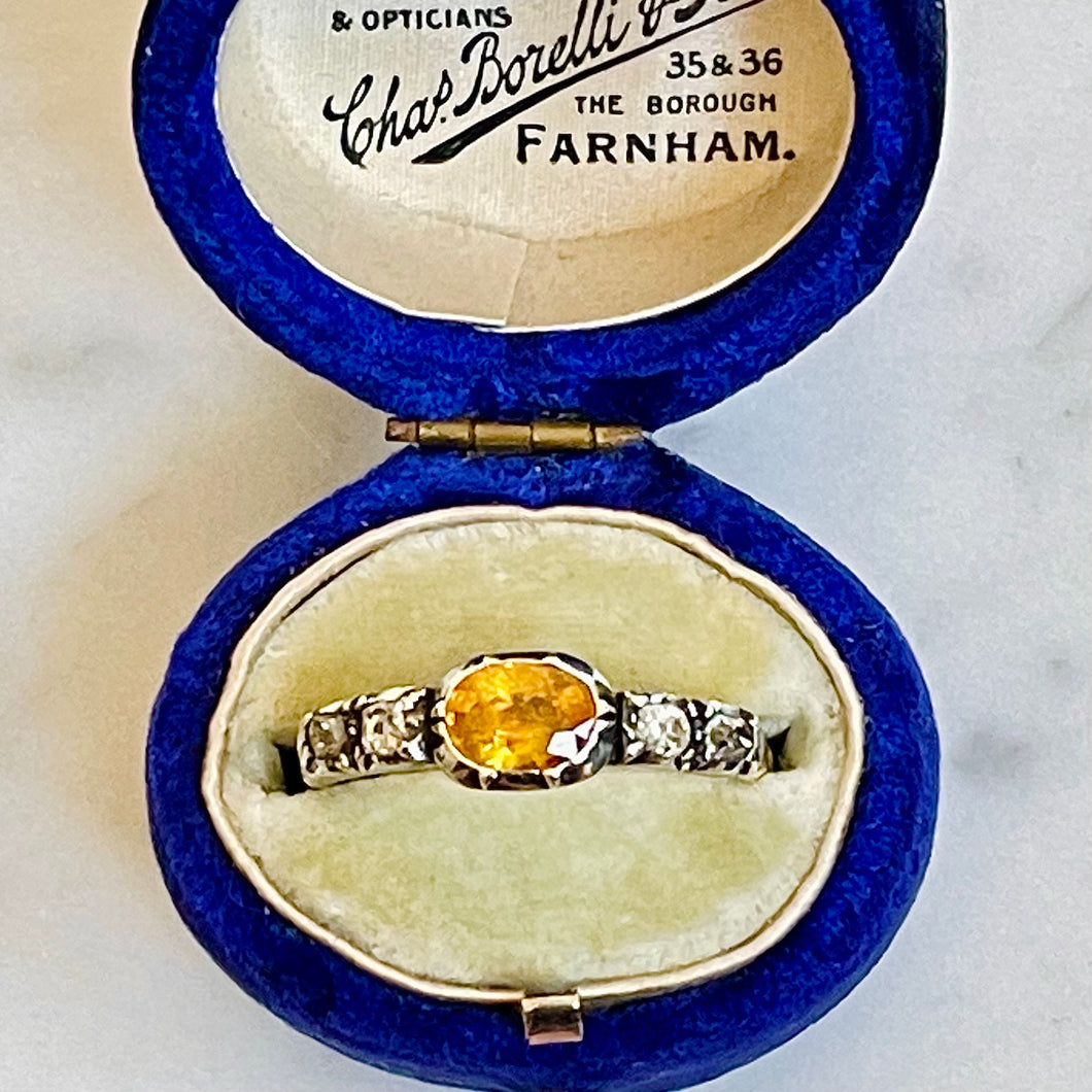 Georgian Yellow Sapphire 5 Stone Ring