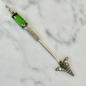 Tourmaline & Diamond Arrow Pendant