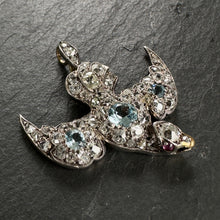 Load image into Gallery viewer, Aquamarine &amp; Diamond Bird Pendant
