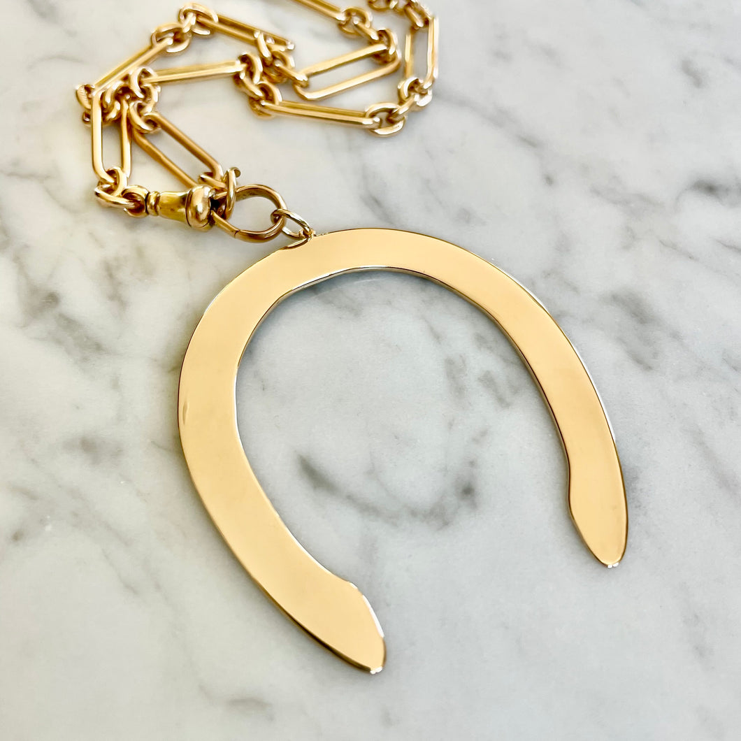 Gold Horseshoe Pendant