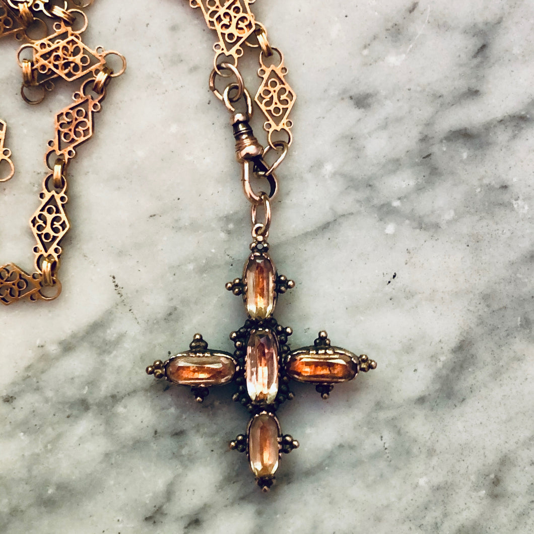 Citrine Cross Pendant