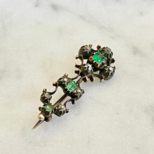 Load image into Gallery viewer, Emerald &amp; Diamond Halley’s Comet Brooch
