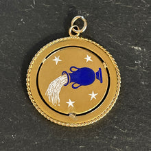 Load image into Gallery viewer, Gold and Enamel Aquarius Pendant
