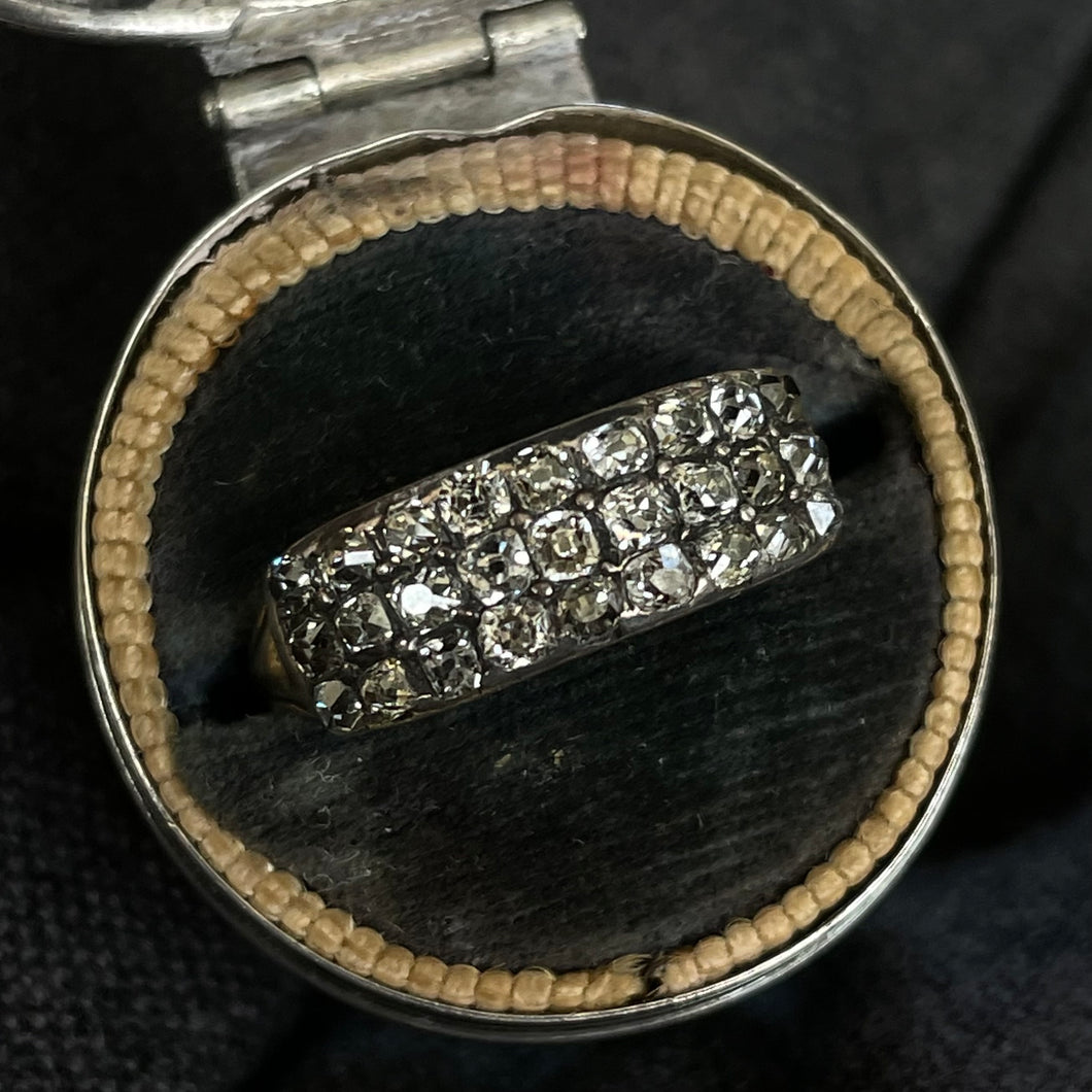 Georgian Diamond 3 Row Ring