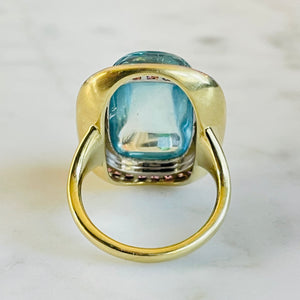 RESERVED Bespoke Aquamarine & Garnet Ring