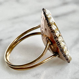 Citrine & Pearl Memorial Ring