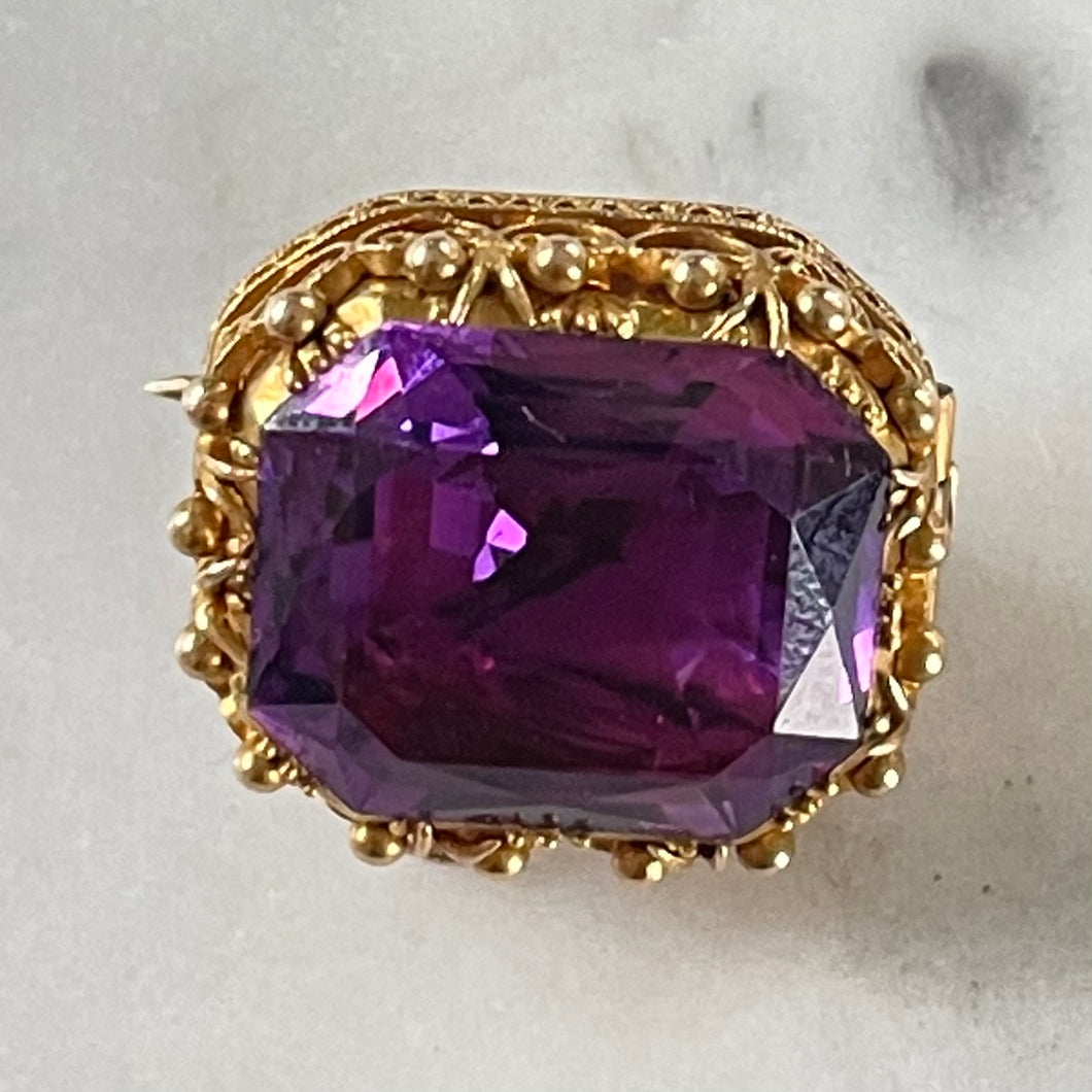 Georgian Foil Back Amethyst Pendant