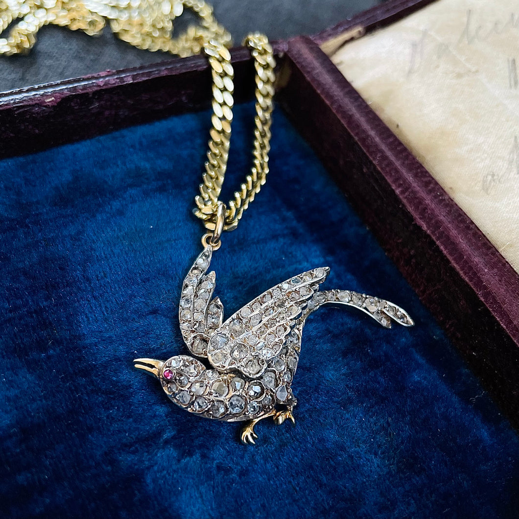 Reserved Diamond Bird Pendant