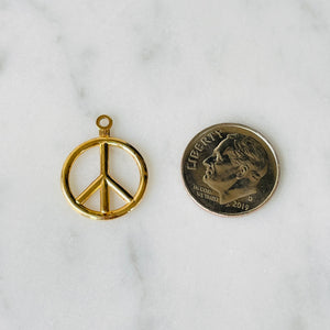 Gold Peace Sign Charm
