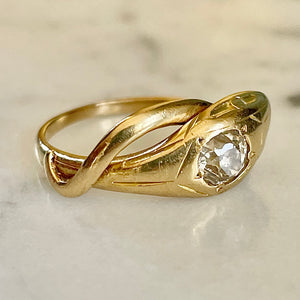 French Diamond Snake Ring